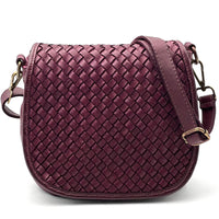 Velisia Woven Cow Leather Saddle Bag