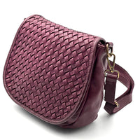 Velisia Woven Cow Leather Saddle Bag