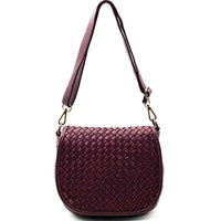 Velisia Woven Cow Leather Saddle Bag
