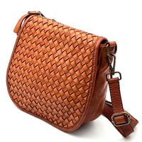 Velisia Woven Cow Leather Saddle Bag