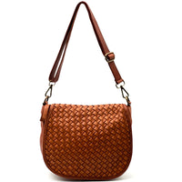 Velisia Woven Cow Leather Saddle Bag