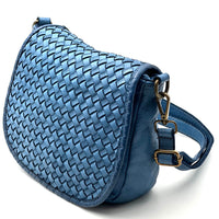 Velisia Woven Cow Leather Saddle Bag