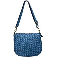 Velisia Woven Cow Leather Saddle Bag
