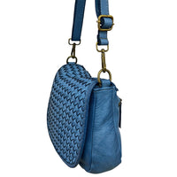 Velisia Woven Cow Leather Saddle Bag