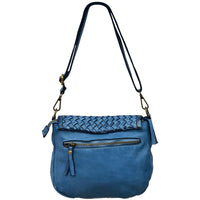 Velisia Woven Cow Leather Saddle Bag