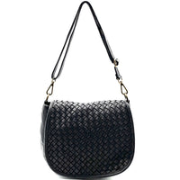 Velisia Woven Cow Leather Saddle Bag