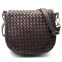 Velisia Woven Cow Leather Saddle Bag