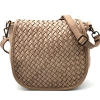 Velisia Woven Cow Leather Saddle Bag