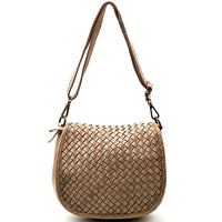 Velisia Woven Cow Leather Saddle Bag
