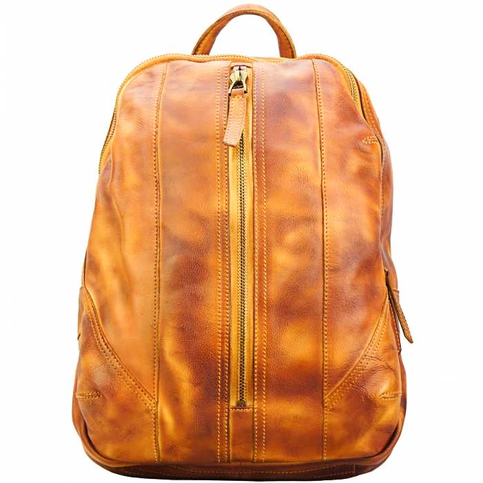 front view of livorno vintage leather backpack