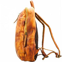 side view of livorno vintage leather backpack