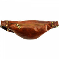 Mens leather bum bag back view