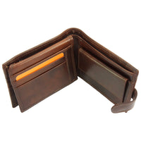 Interior view of the Martino V leather wallet in brown