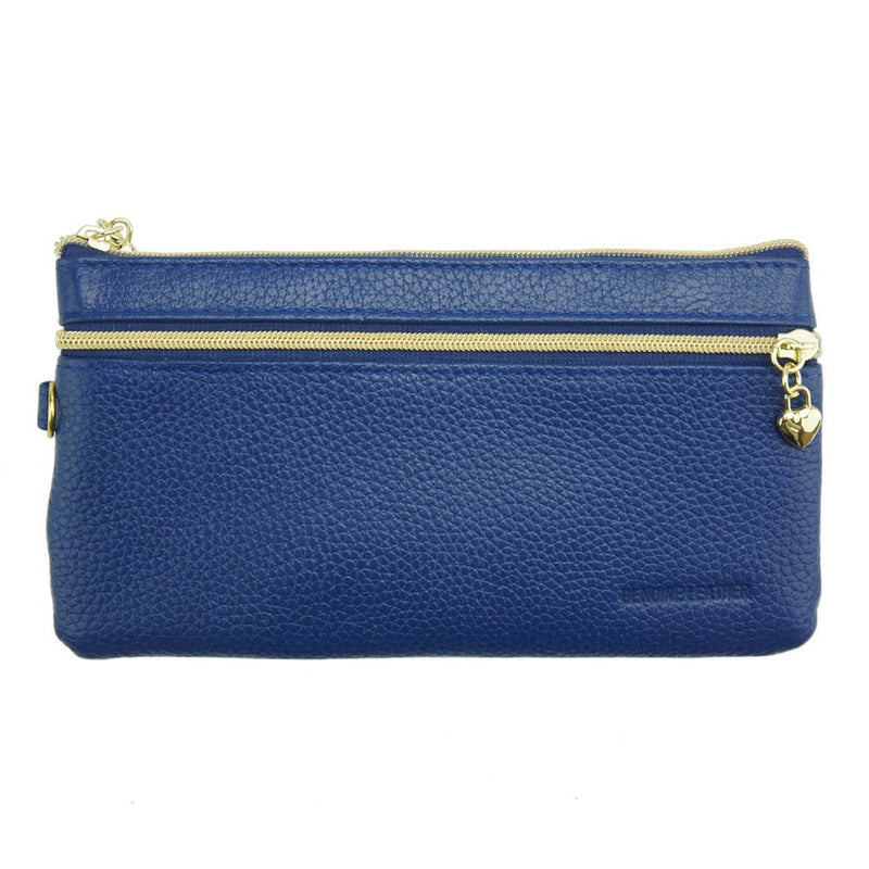 blue leather wallet