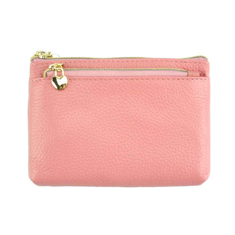 Soave Pink Leather Coin Card Holder