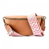 Pink Leather Belt Bag for Women front view