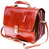 Stylish brown leather messenger bag for men