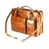 Tan leather laptop bag for women