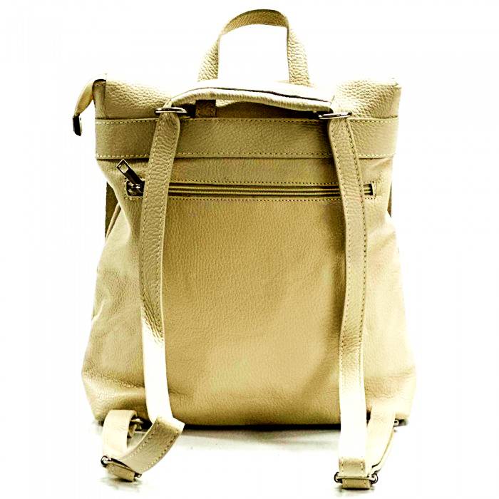 Beige Italian Leather Women's Backpack – Leather Italiano
