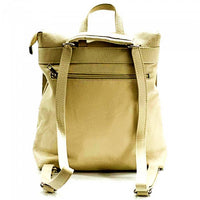 Beige Italian Leather Backpack - Back View