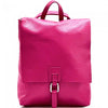 Fuchsia Italian Leather Backpack - Front View