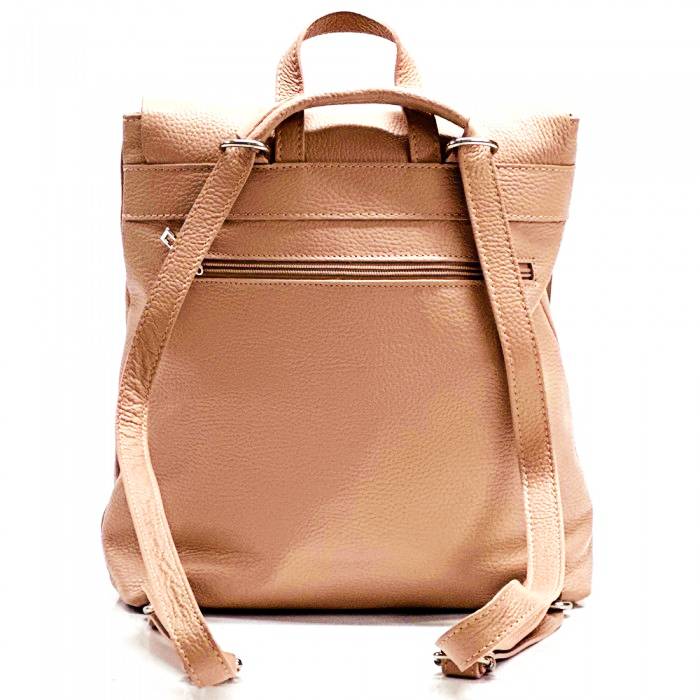 Pink Italian Leather Backpack