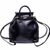 Back view of the Tropea Italian Black Leather Backpack