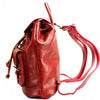 Side view of the Tropea red leather backpack