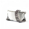 White leather belt bag for women angled view
