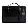 Women's black leather Italian briefcase