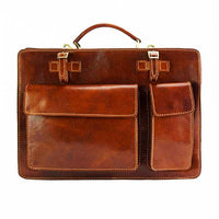 Women's brown leather briefcase bags