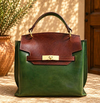 Adelasia Hand-Dyed Italian Leather Top Handle Bag - Leather Italiano