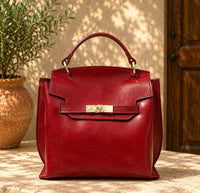 Adelasia Hand-Dyed Italian Leather Top Handle Bag - Leather Italiano