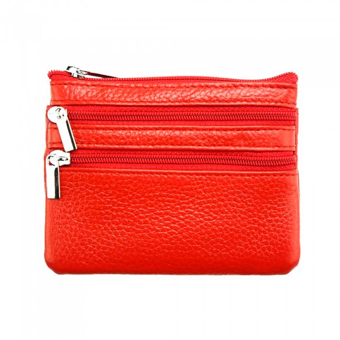 Front view of Alberobello light red wallet in calf leather