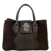Alberta Italian Suede Structured Satchel Bag - Leather Italiano