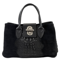 Alberta Italian Suede Structured Satchel Bag - Leather Italiano