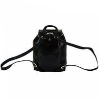 Back view of Amalfi Black Leather Backpack Purse