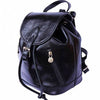 Side view of Amalfi Black Leather Backpack Purse