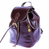 Side view of Amalfi Dark Brown Leather Backpack Purse