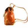 Side view of Amalfi Tan Leather Backpack Purse