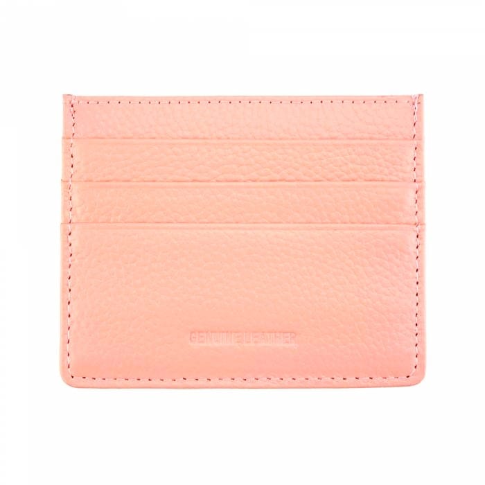Amalfi Women's Pink Leather Cardholder - Front View