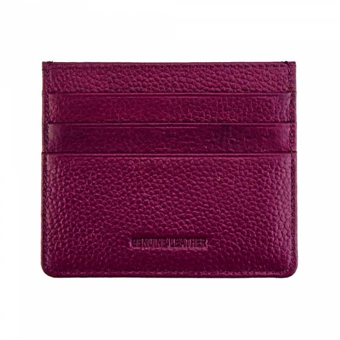 Amalfi Women's Purple Leather Cardholder - Front View