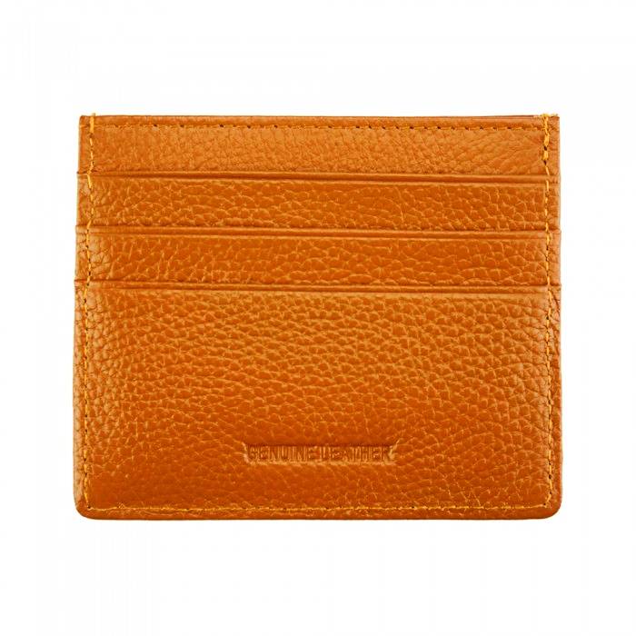 Amalfi Women's Tan Leather Cardholder - Front View