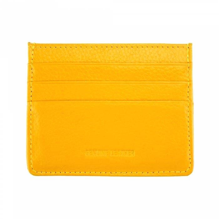 Amalfi Women's Yellow Leather Cardholder - Front View