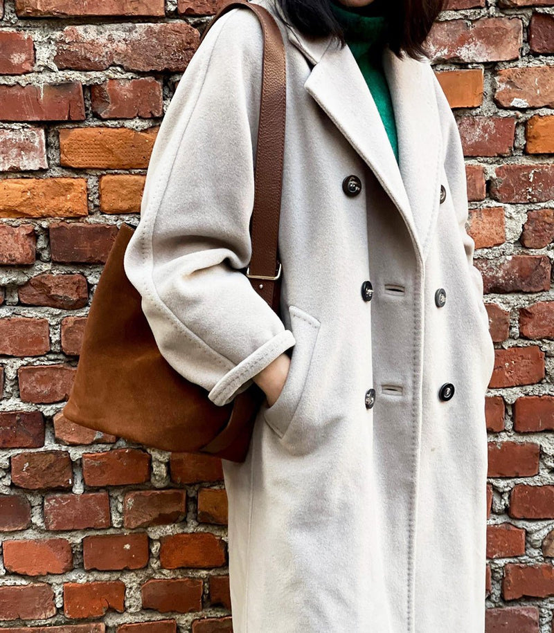 Amalia Suede Leather Bag - Leather Italiano