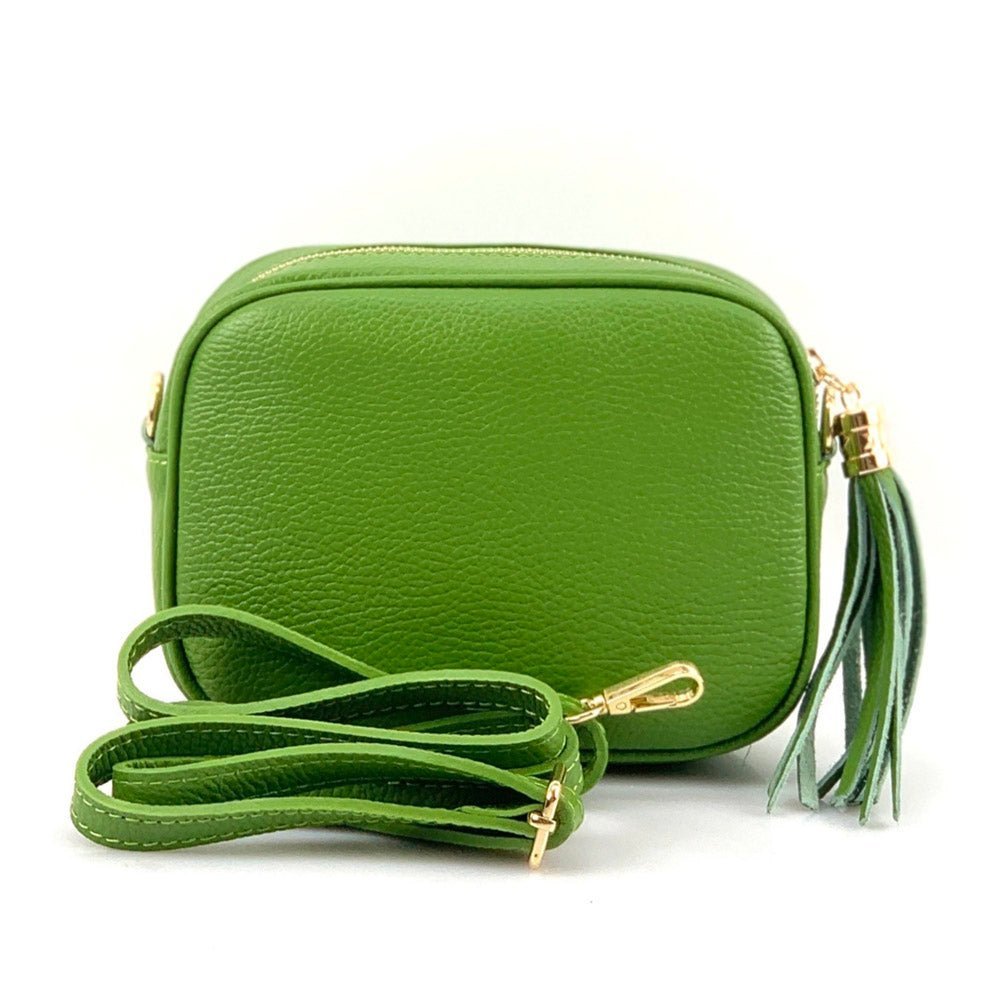 Amara Light Green leather shoulder bag - Leather Italiano