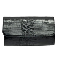 Amelia Croc Embossed Leather Clutch & Crossbody Bag - Leather Italiano