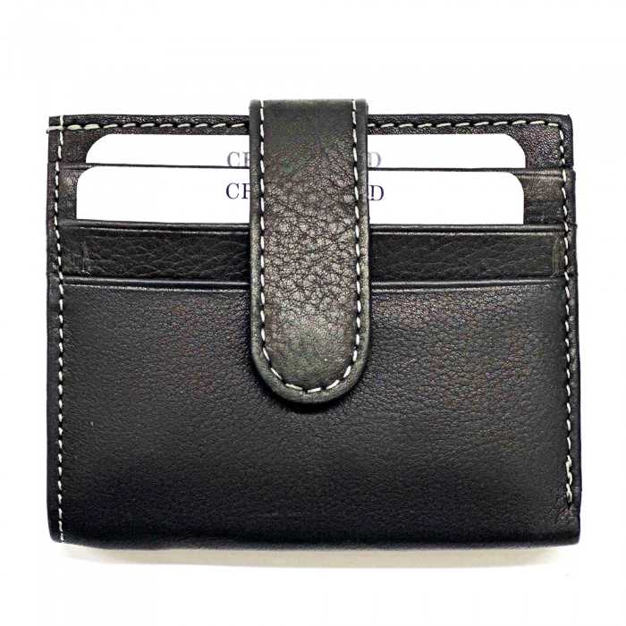 Front view of the Arezzo Black Leather Credit Card Holder