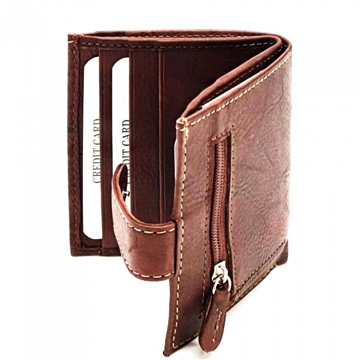 Open view of the Arezzo Brown Leather Credit Card Holder