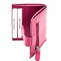 Open view of the Arezzo Fuchsia Leather Credit Card Holder
